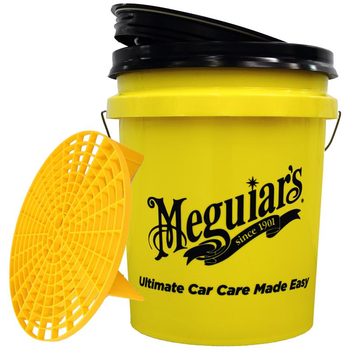 Meguiar's Wascheimer gelb & Grit Guard mit Deckel