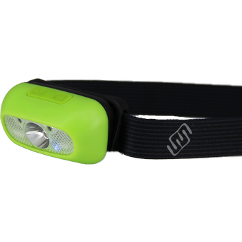HEAD+BEAM100, grass green, Stirnlampe mit 100 Lumen, Aufbewahrungsbox 