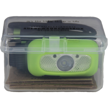 HEAD+BEAM100, grass green, Stirnlampe mit 100 Lumen, Aufbewahrungsbox
