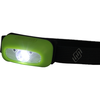HEAD+BEAM100, grass green, Stirnlampe mit 100 Lumen, Aufbewahrungsbox
