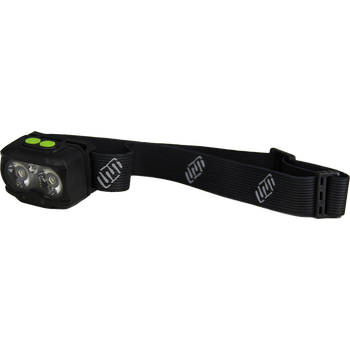 HEAD+BEAM400, black as night, 400 Lumen, Hybridstirnlampe mit Box und Ladekabel USB-C