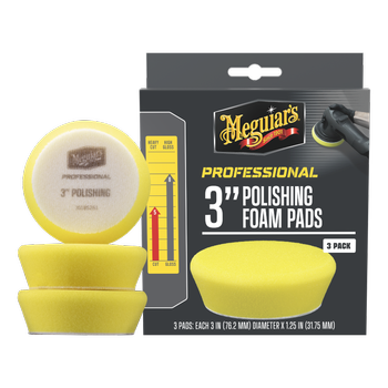 Meguiar’s PRO éponge de polissage - moyens - ø 75 mm - jaune, 3 pcs.