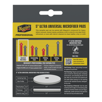 Meguiar's PRO Ultra Universal Mikrofaser Polierpad ø 125 mm, 2 Stk.