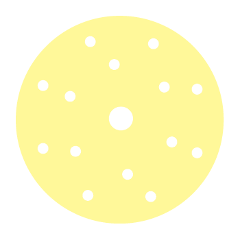 Micrum MIL Finishing Scheibe 150 mm-Ø 15 Loch, P800, gelb, 25 Stück/Pack