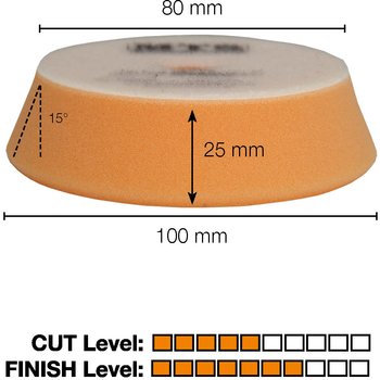 MTS tampon de polissage Pro - moyen, orange, ø 80/100 mm, Box à 48 pc.