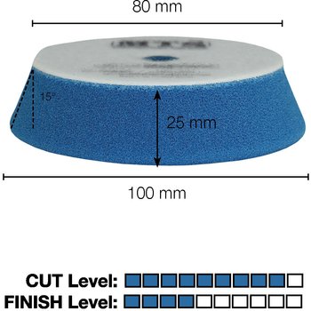 MTS Polierpad Pro - sehr stark, blau, ø 80/100 mm, 2 Stk.