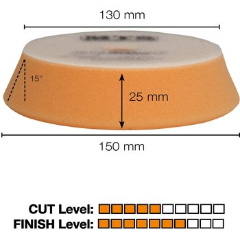 MTS Polierpad Pro - mittel, orange, ø 130/150 mm, 2 Stk.
