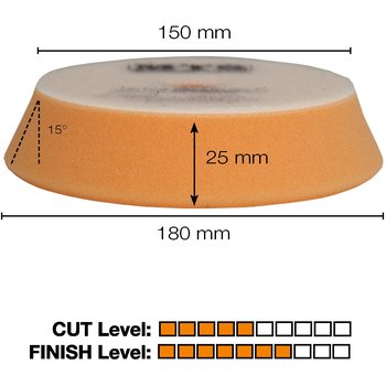 MTS Polierpad Pro - mittel, orange, ø 150/180 mm, 2 Stk.