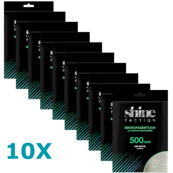Shine Faction Mikrofasertuch, Grau, 40 x 40 cm, 10 Stk.