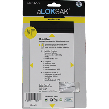 aLOKSAK 4x7 Medium Phone - 2 Stück (10,8 x 18,1 cm) Grosses Smartphone, Reisepass