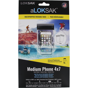 aLOKSAK 4x7 Medium Phone - 2 Stück (10,8 x 18,1 cm) Grosses Smartphone, Reisepass