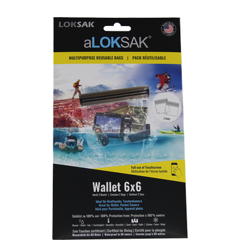 aLOKSAK 6x6 Wallet - 2 pcs (15,9 x 13,3 cm) Portefeuille, Appareil photo de poche