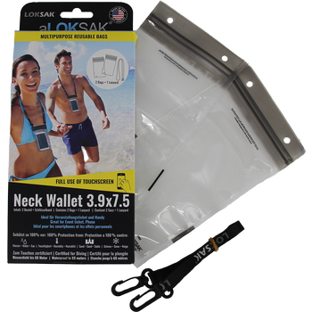 aLOKSAK Neck Wallet 3.9x7.5 - 2 pcs. & 1 Lanière (9.9 x 19 cm) Billet d'événement, Téléphone portable 