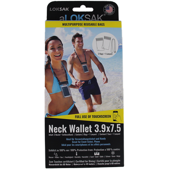 aLOKSAK Neck Wallet 3.9x7.5 - 2 pcs. & 1 Lanière (9.9 x 19 cm) Billet d'événement, Téléphone portable