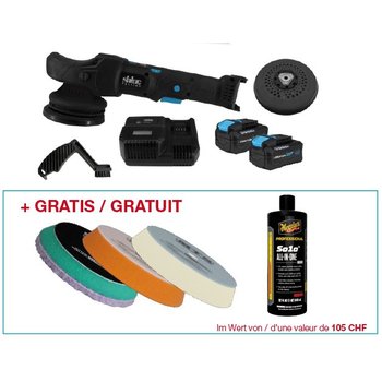 Shine Faction Akku Exzenterpolierer, 15mm HUB, 1x LG, 2x Akku, 3 Pad, M300